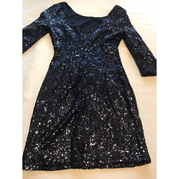 Lulus Delightful Ways Sequin Mini Dress Navy Blue Womens Sz Small Bodycon - Picture 8 of 11